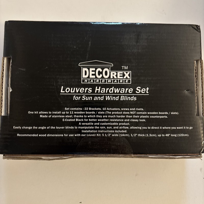 DecoRex Louvers Hardware Set Stainless Steel E Coated Black DHLH-02 For Blinds gallery