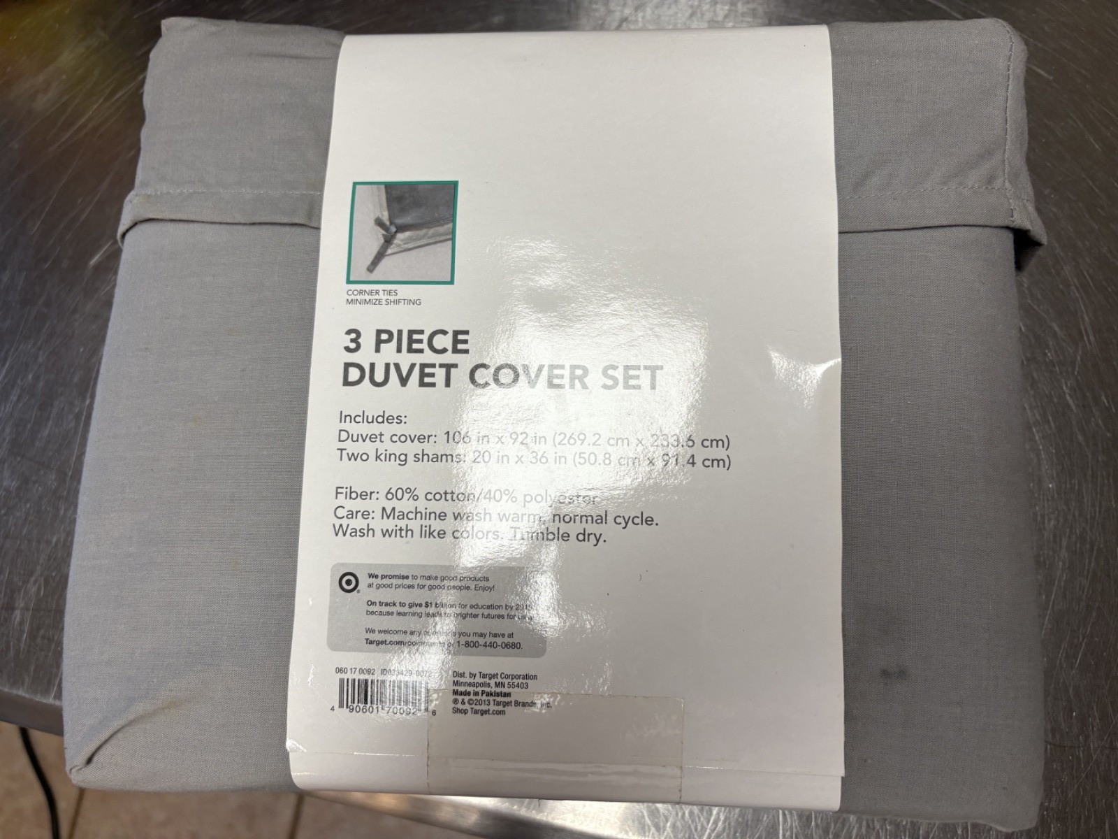 King Size Gray Duvet Cover Set 3 Piece Room Essentials Target Cotton Blend gallery