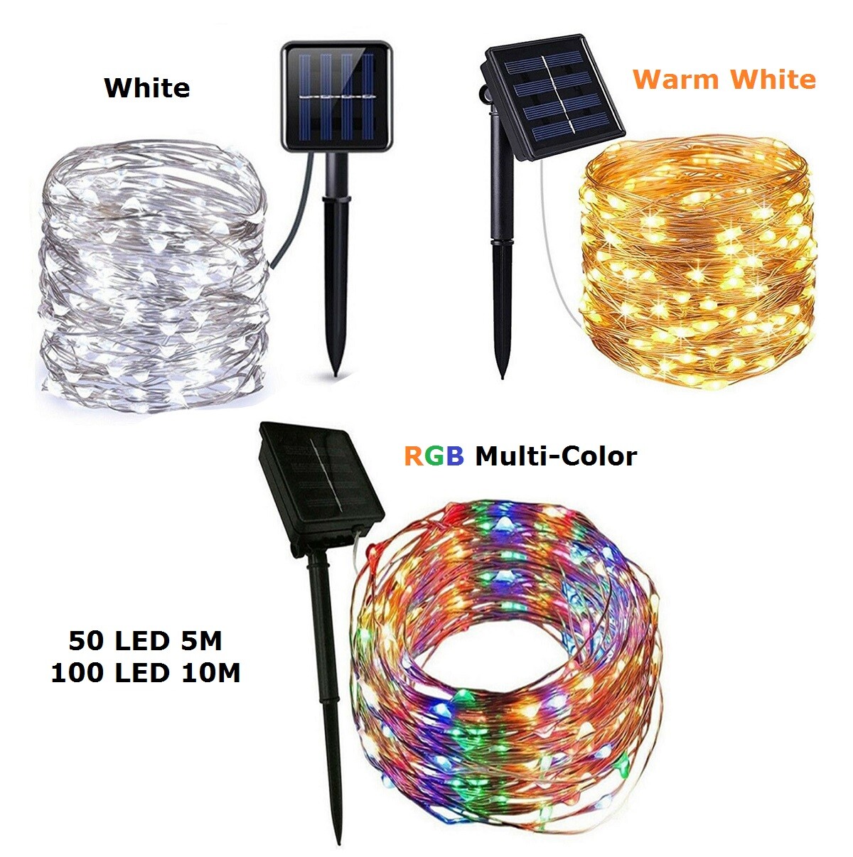 Solar String Lights LED Outdoor Waterproof Copper Wire Xmas Party Decor Garden gallery