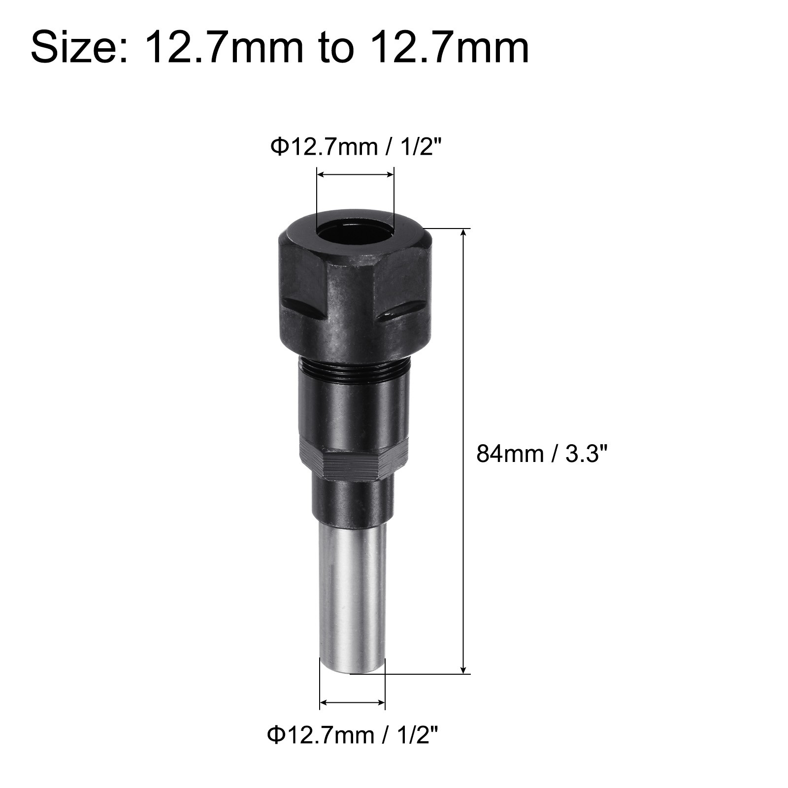 12.7mm to 12.7mm Router Collet Extension Rod Converter Adapter gallery