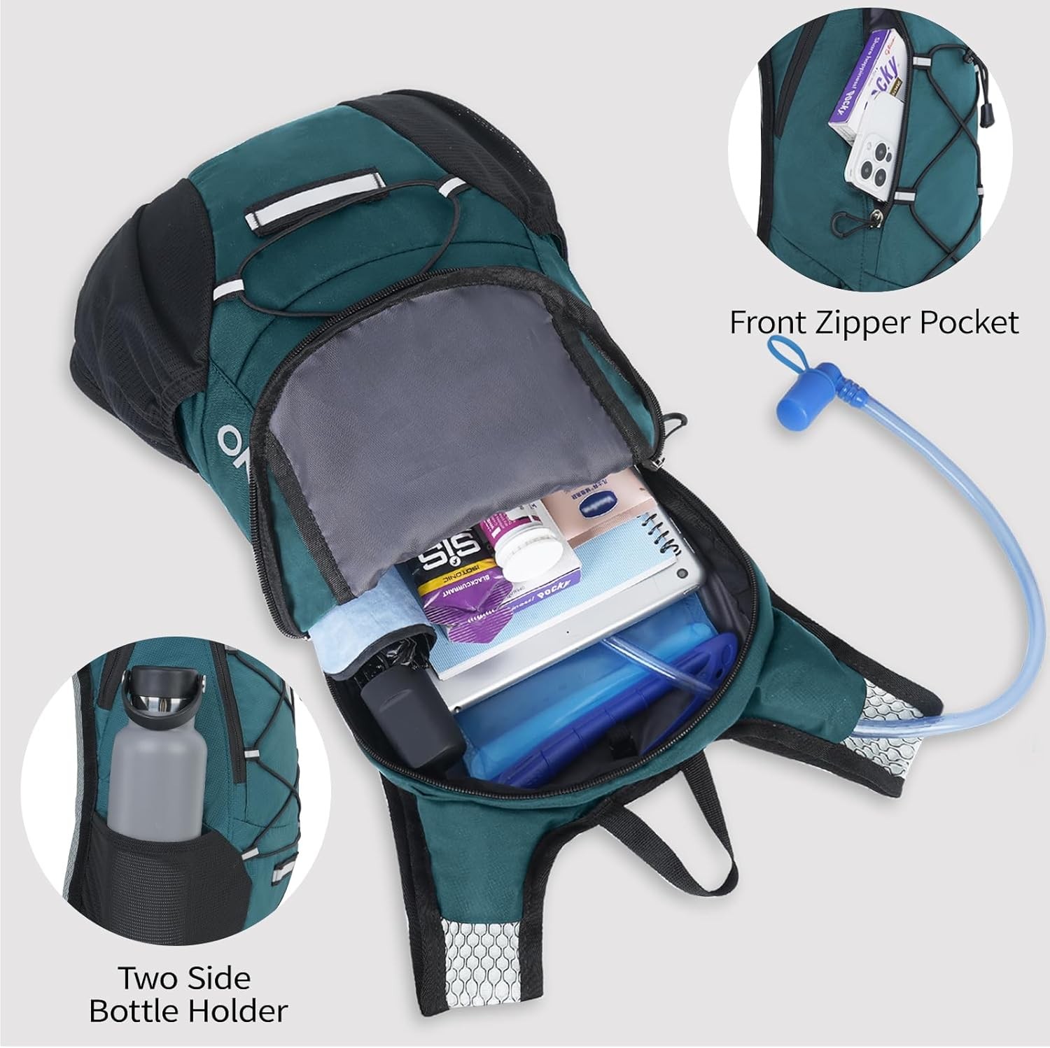 Lightweight Hydration Backpack, Running Backpack with 2L Water Bladder 4
