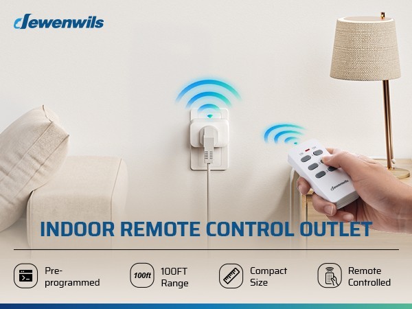 Wireless Remote Control Outlet, Light Switch, 100FT Range,1 Remote and 3 Outlets gallery