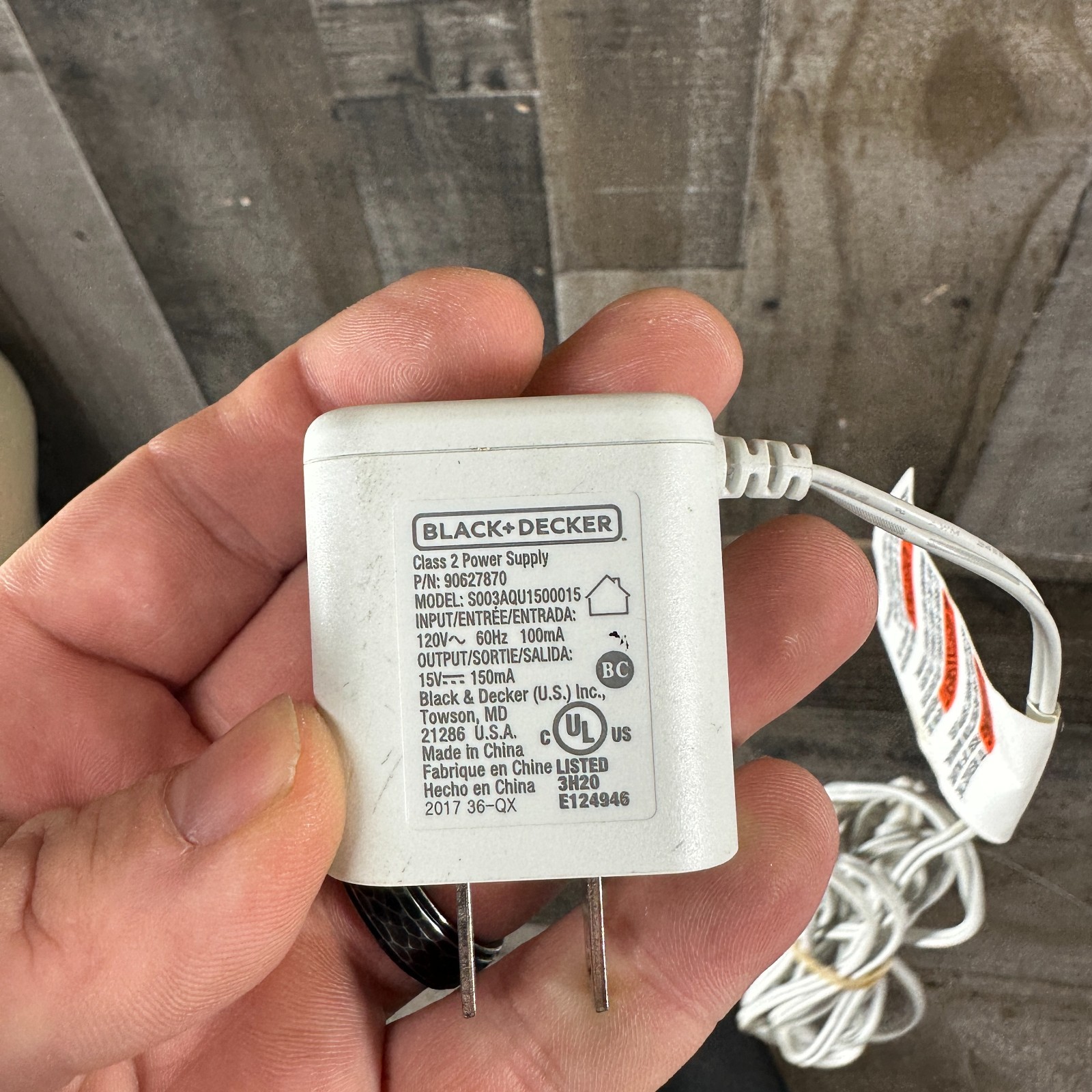 Black & Decker Dustbuster Hand Vacuum Charger OEM 15V 90627870 S003AQU1500015 gallery