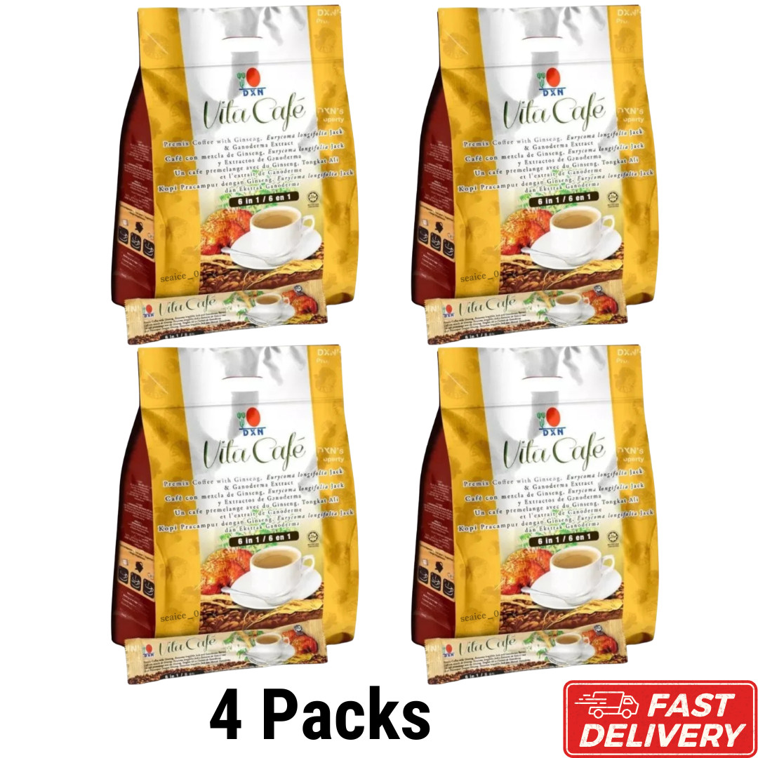 4 Packs DXN Vita Cafe 6 in 1 Ganoderma Coffee Eurycoma Lingzhi Reishi gallery