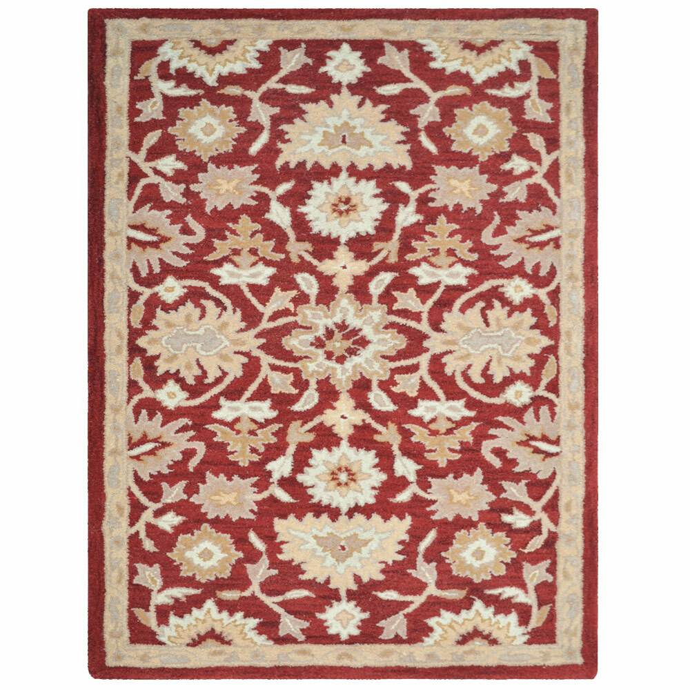 Hand Tufted Wool Area Rug Oriental Red Beige BBH Homes BBK00688 gallery