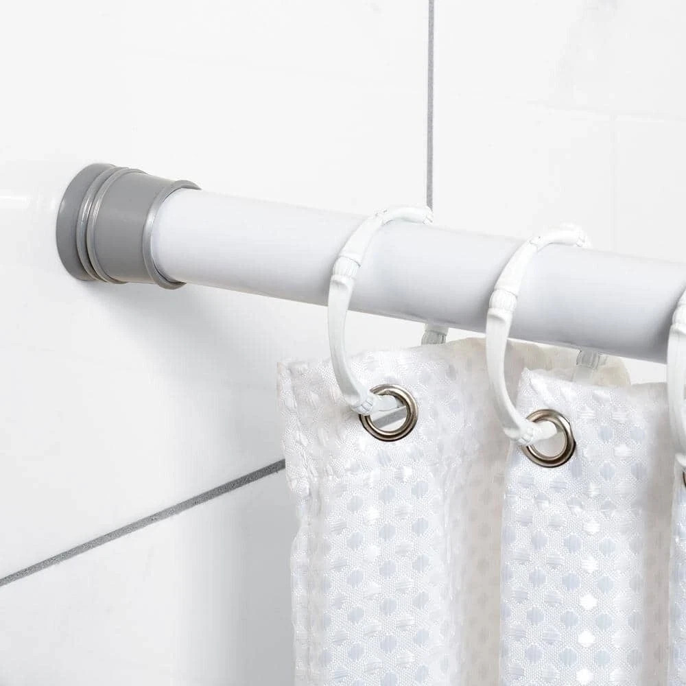 Adjustable 36-60 inch PVC Shower Rod Cover - White gallery
