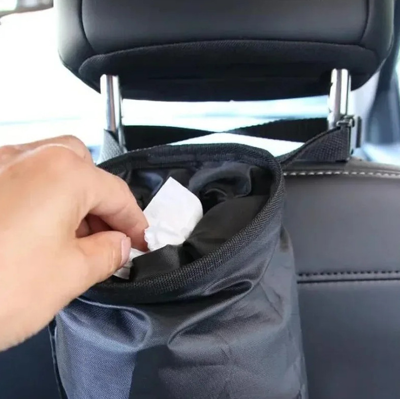 1pc Universal Car Back Seat Trash Bag Headrest Garbage Storage Organizer - NEW gallery