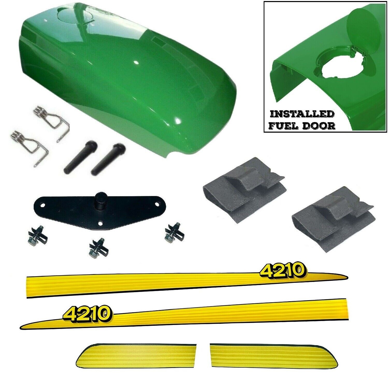 New Upper Hood with Assembled Fuel Door /Catch /Clips Fits John Deere 4210 gallery