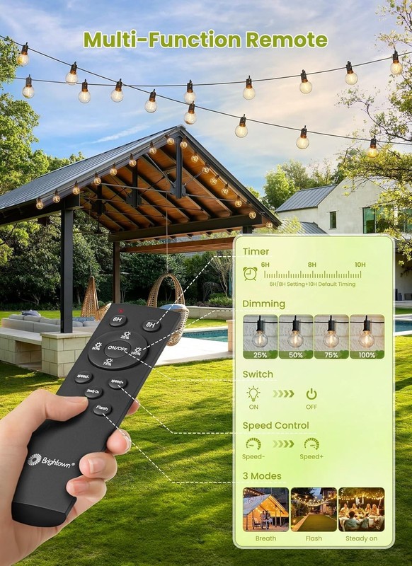 58FT Solar String Lights Outdoor LED with Remote and Timer Waterproof Decor gallery