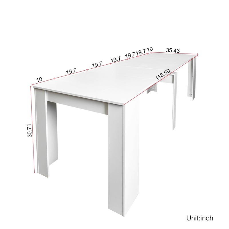 Multifunctional Extendable Console Table Made of Chipboard & MDF,Up to 118.50 in gallery