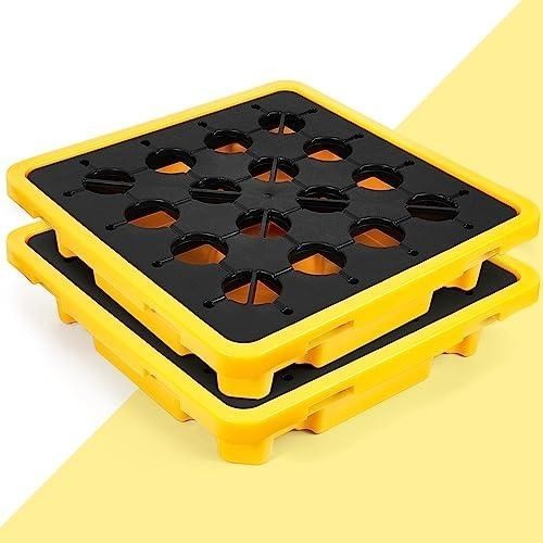 2 Spill Containment Platform Yellow and Black Modular Spill Containment Pallet gallery