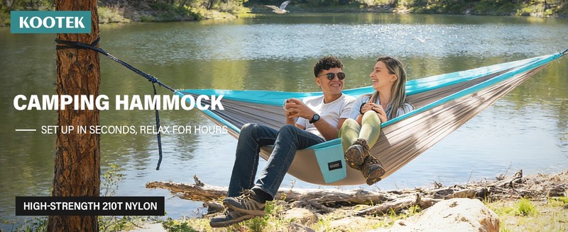 Camping Hammock, Portable Hammocks with Tree Straps & Attached Carry Bag, gallery