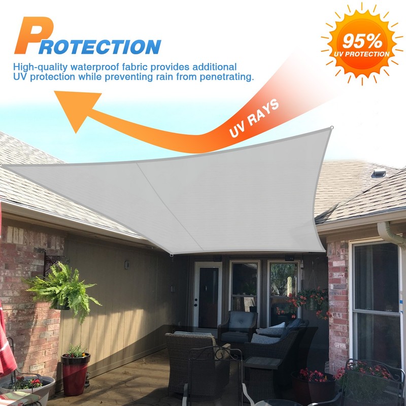 Gray Custom 5-12FT Rectangle Waterproof Sun Shade Sail Garden Pool Patio Cover gallery