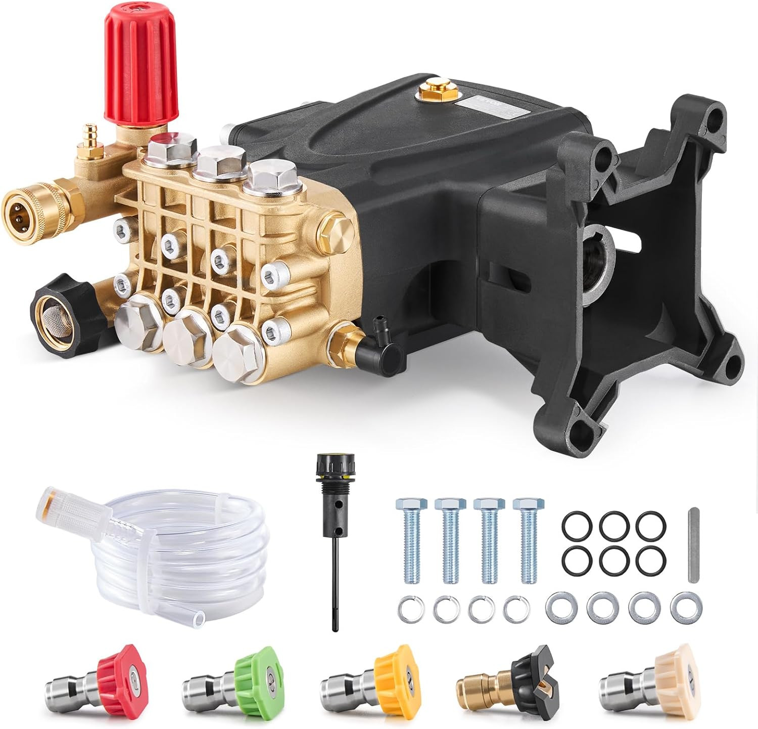 Pressure Washer Pump, 1" Shaft Horizontal Triplex Plunger, 4000 PSI, 4.0GPM, Rep gallery