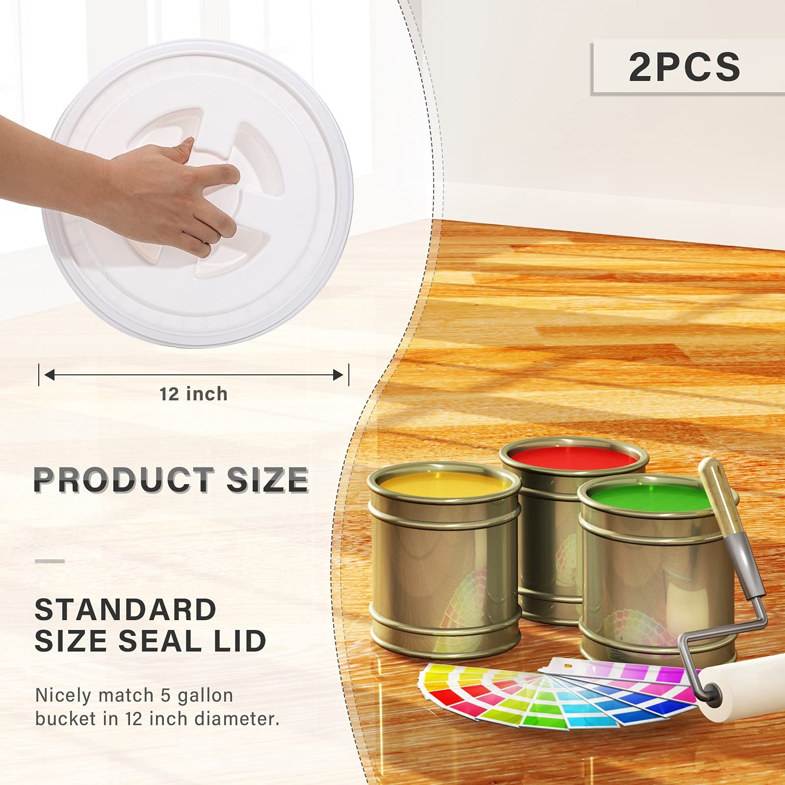 2 Pieces 5 Gallon Bucket Lids Screw Cap Plastic Leak-Proof Seal Storage gallery
