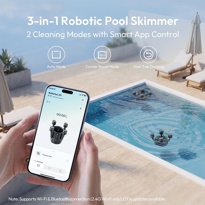 Pool Surface Skimmer Robot, Pool Cleaner with App Control,5L Filter, Dual Cleani gallery