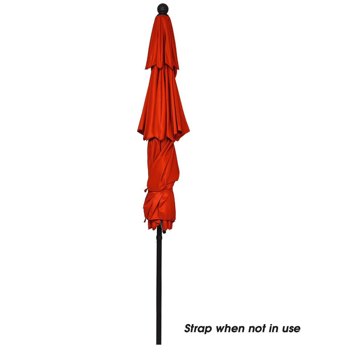 10ft 3 Tier Metal Frame Umbrella Aluminum Sunshade Shelter Double Vented Orange gallery