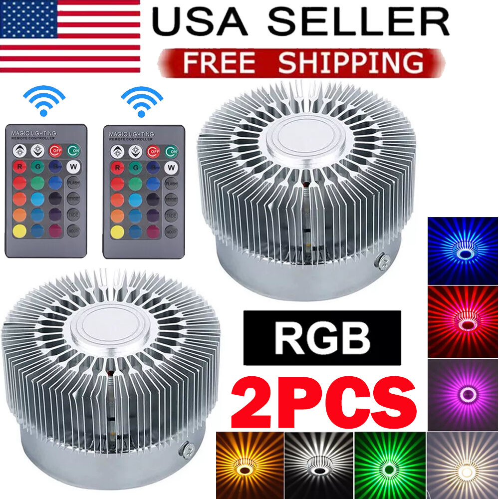 2PC 3W Modern LED Wall Ceiling Light Sconce RGB Lighting Fixture Decor Lamp NEW gallery