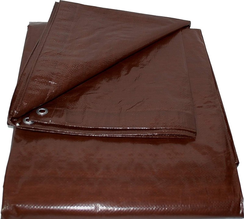 12' x 12' Multipurpose Waterproof Brown Poly Tarp Tarpaulin Cover With Grommets gallery