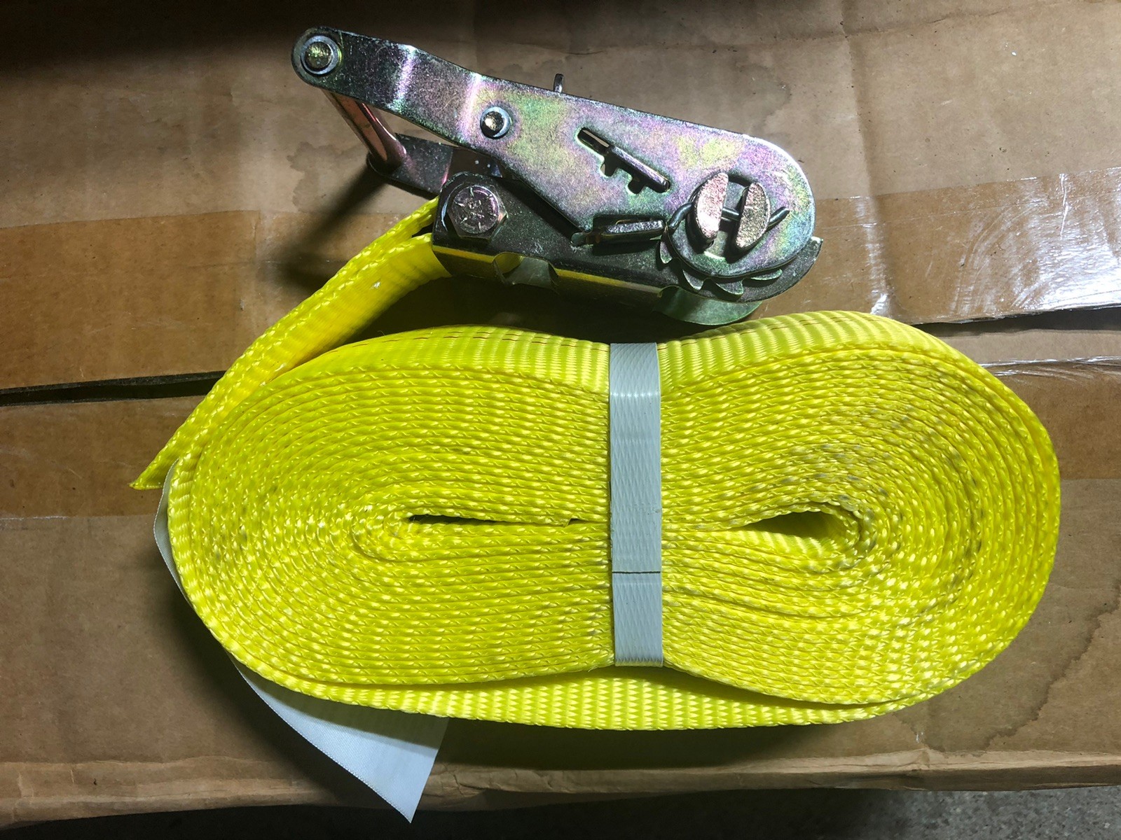 4 Pack of USCC 2" X 24’ Endless Ratchet Strap - 4,400 Lbs Assembly Break Yellow gallery