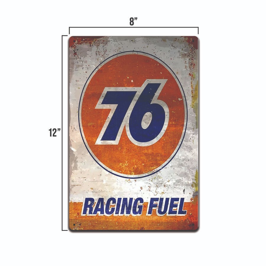 Vintage Looking Union 76 Racing Fuel Rustic Metal Sign 8 x 12 In GAS &OIL TS902 gallery