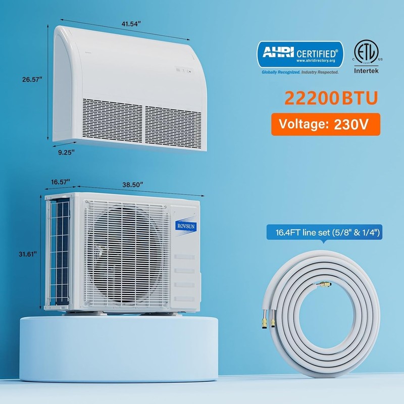 2 TON Ductless Mini Split Air Conditioner, Heat Pump CEILING FLOOR, 22200 BTU gallery