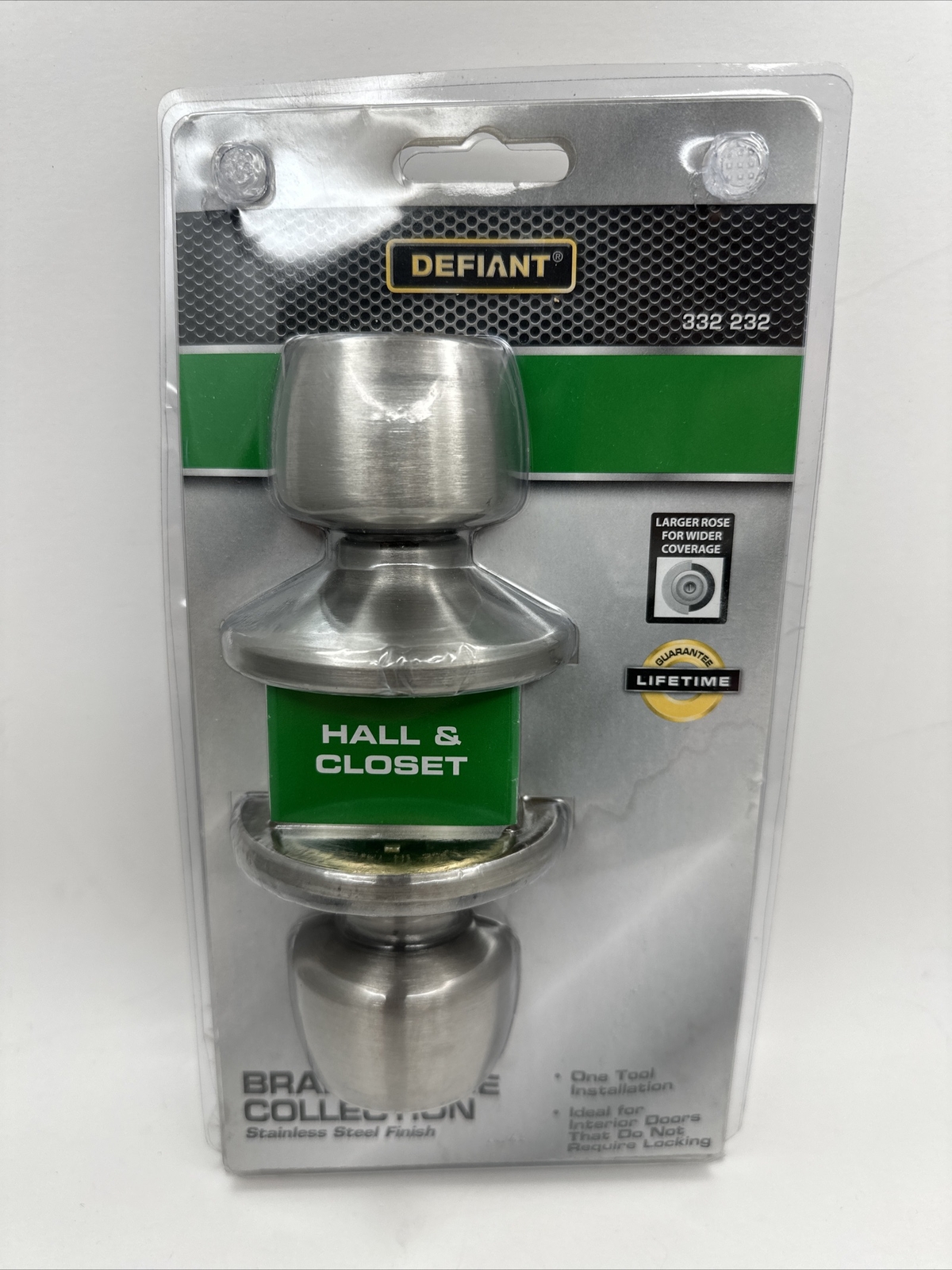 Defiant Brandywine Hall And Closet Stainless steel finish door Knob New NIB gallery