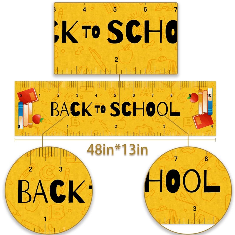 Back To School Table Runner Ruler First Day Kids Classroom Decor 13x48 Inch gallery