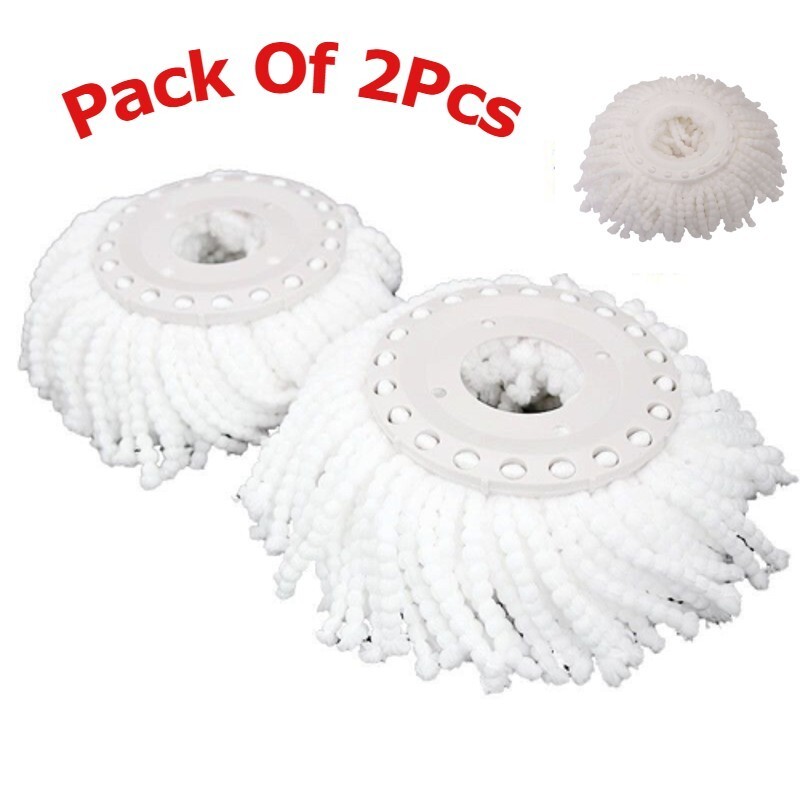 Lot Of 2pcs Replacement Mop Micro Head Refill For 360 Degree Spin Magic Mop Set gallery