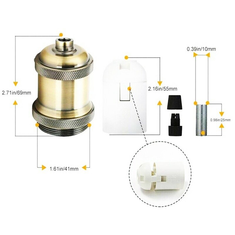 Pendant Light Kit Socket E27 Vintage Lampholder Cord Adjustable for Kitchens Bar gallery