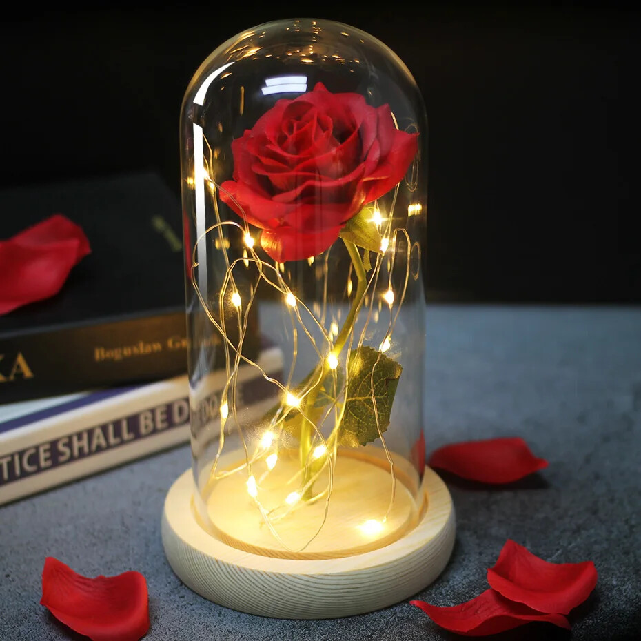Beauty and The Beast Rose LED Enchanted Galaxy Rose Eternal Flower Lighted Décor gallery
