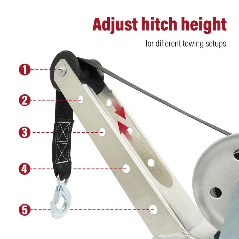 Adjustable Winch Post Winch Stand W/1400lbs Winch Roller For Boat Trailer part gallery