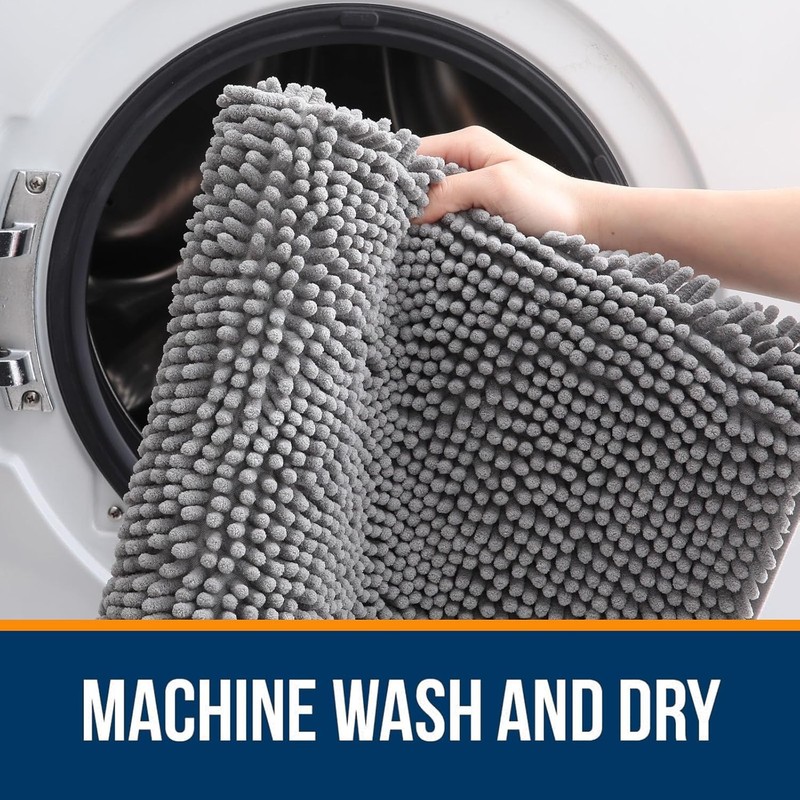 Bathroom Rugs, Extra Soft Absorbent Chenille Bath Rugs, Rubber Backing Quick gallery