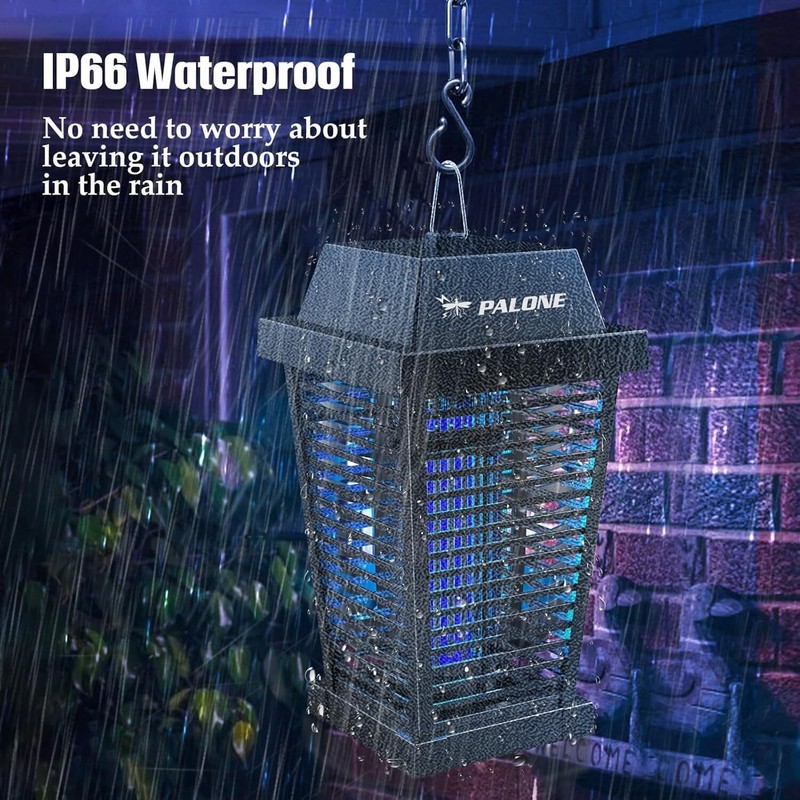 PALONE Solar Bug Zapper 4500V Electric Mosquito Zapper for Flies Gnats Moths USA gallery