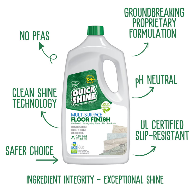Quick Shine Multi Surface Floor Finish 64oz | Cleaner & Polish use on ⭐️⭐️⭐️⭐️⭐ gallery