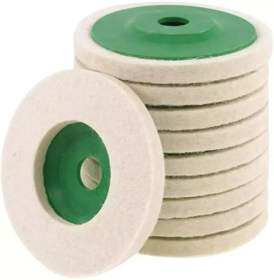 10 Pack 4" Wool Polishing Discs for Angle Grinder Finishing Wheel Buffing Pads gallery