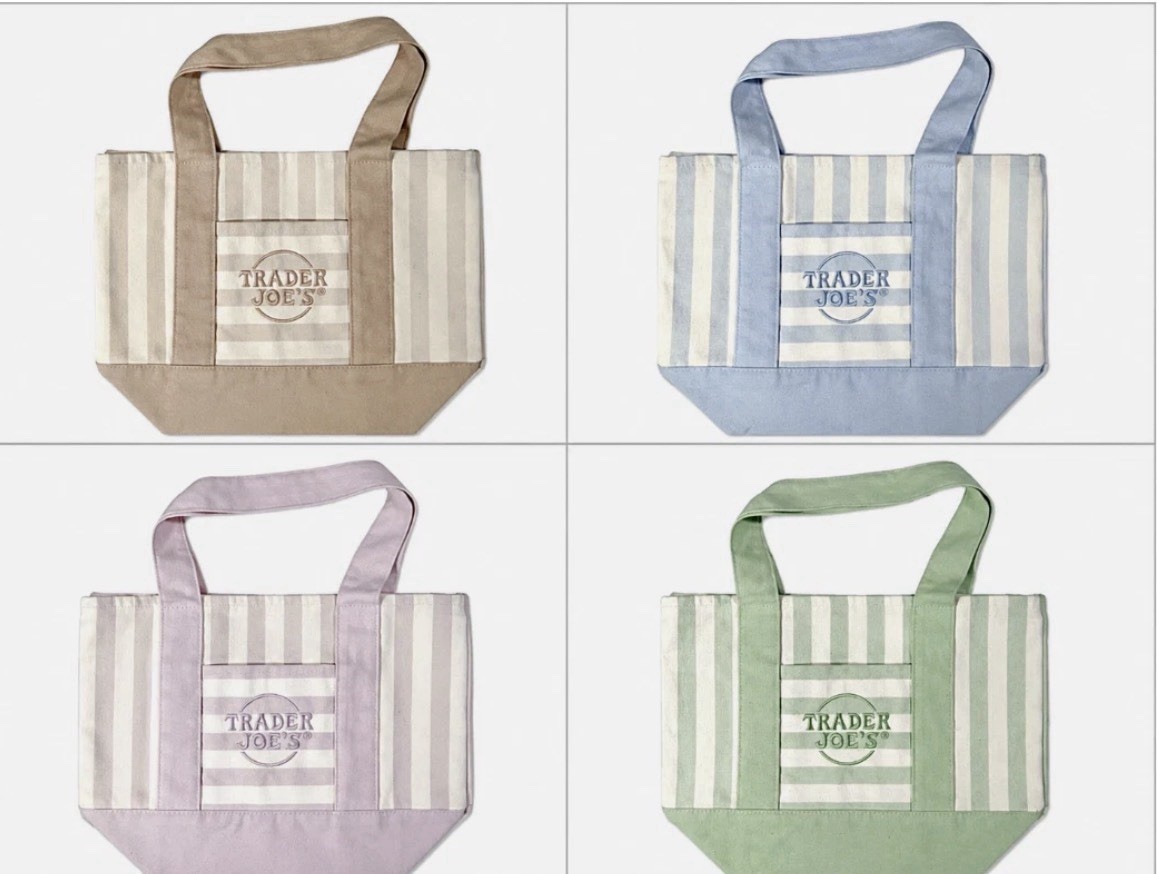 NWT Trader Joe's Striped Canvas Mini Tote 2026 YOU CHOOSE gallery