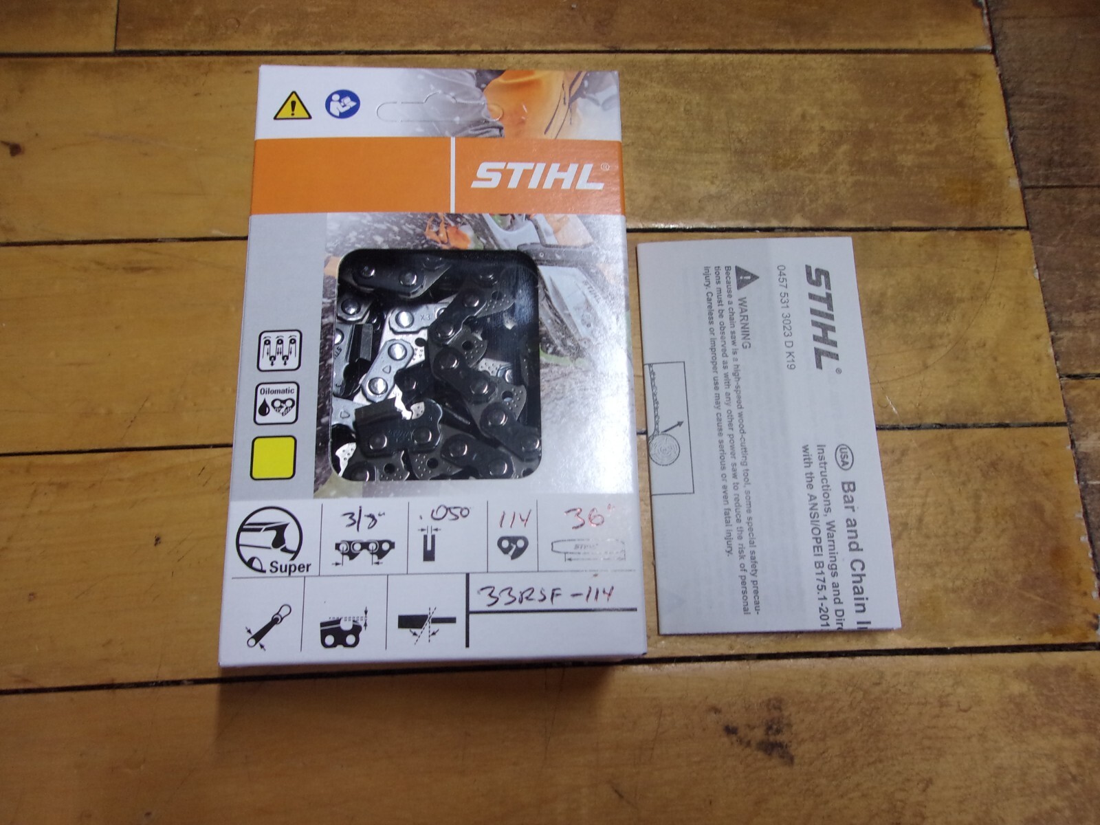 Stihl OEM 36" Full Chisel "Skip Tooth" Chain 3/8" .050" 114 DL 33RSF #GM-5T1 gallery