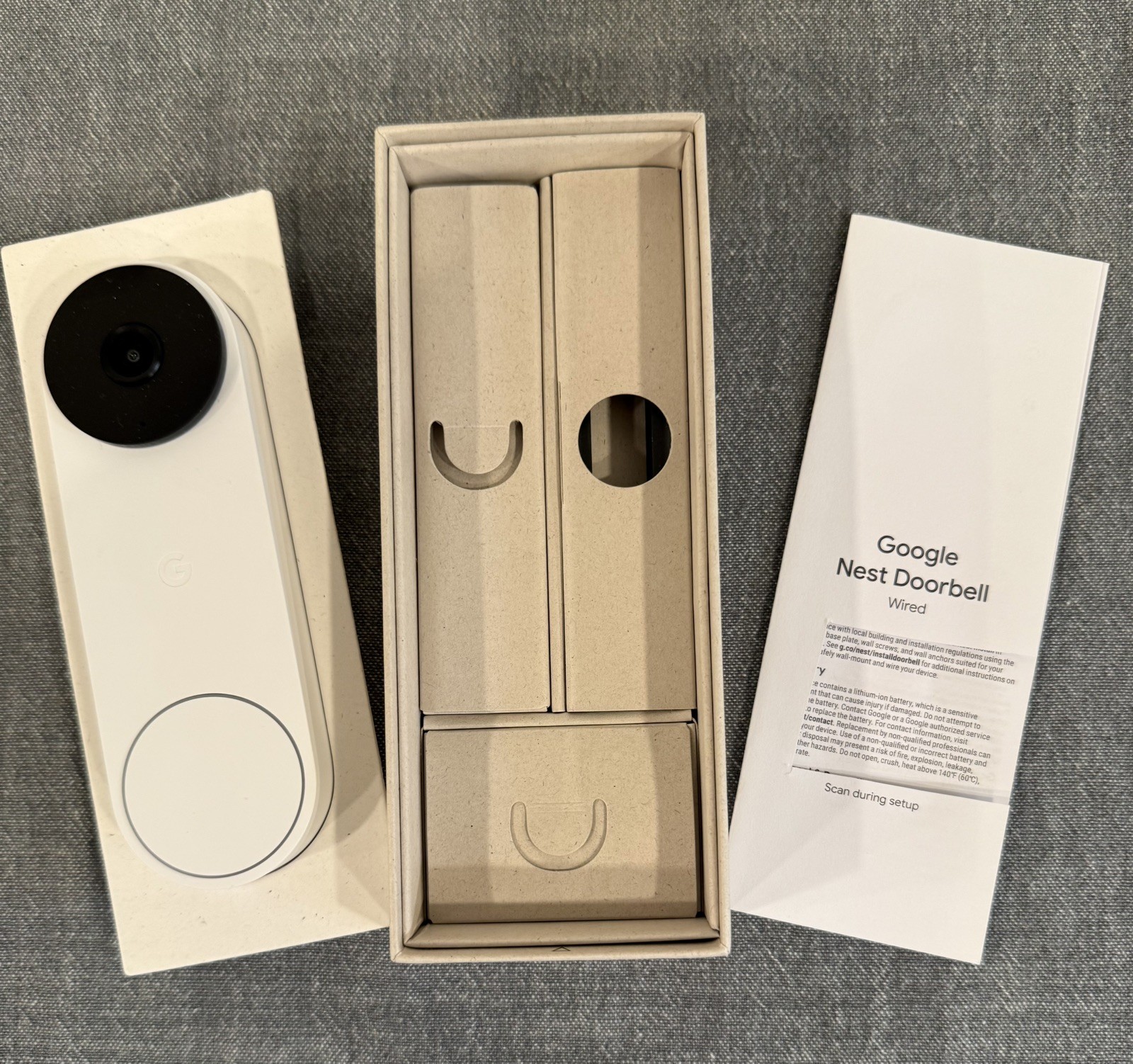 Google Nest Doorbell Wired 2K 3rd Generation Snow Color Open Box Never Used gallery