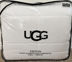 UGG Devon Down Alternative Twin/Twin XL Comforter in White 66″ x 90″ NEW!