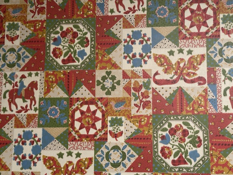 Red Green Blue Quilt Pattern Design Wallpaper/Wall Covering-Multiple Rolls gallery