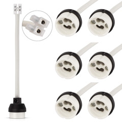 GU10 Ceramic Socket Lamp Holder, 15CM Long Wire Bulb Holder for GU10 Spotlight B