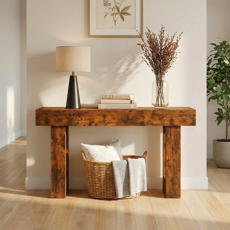 CONCETTA 63" Console Table Farmhouse Sofa Table (Brown, FREESHIP) gallery