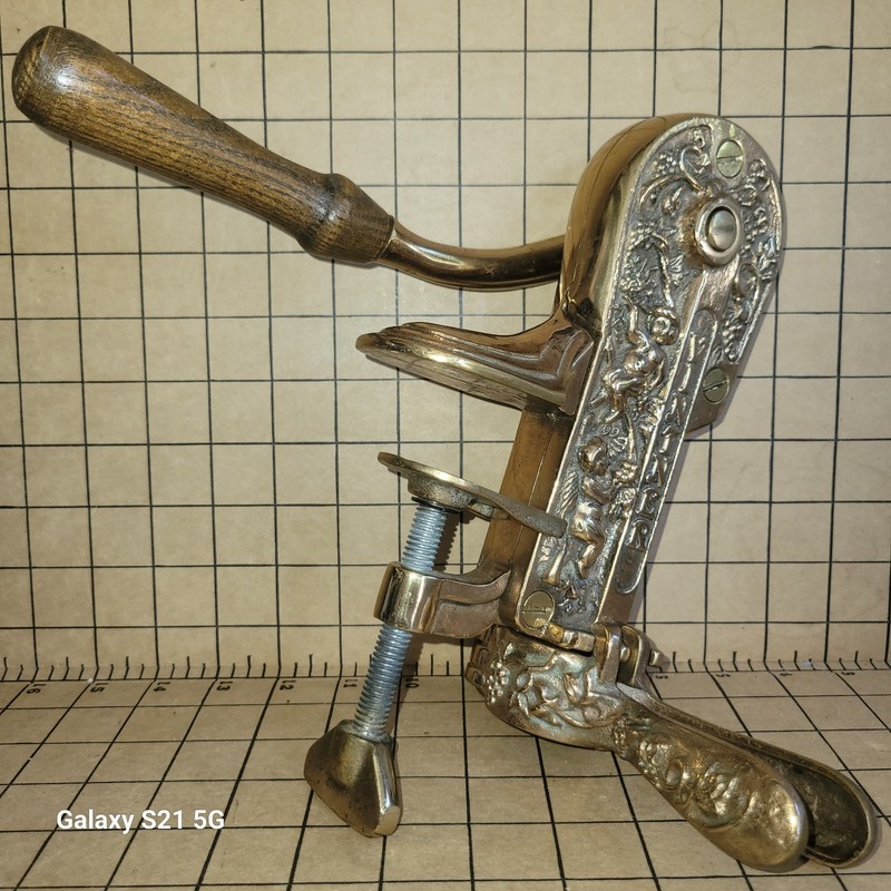 Vintners Solid Brass Reserve Bar Top Wine Opener with Cork Screw Table Mount gallery