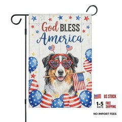 Funny Australian Shepherd Flag Memorial Day Independence Day House Flag for