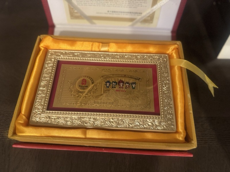Beijing 2008 Olympics Gold Metal Plaque w/ Certificate gallery