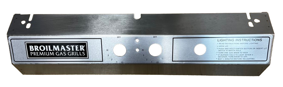 Broilmaster Stainless Steel Control Panel w/Label Electronic Ignitor ****