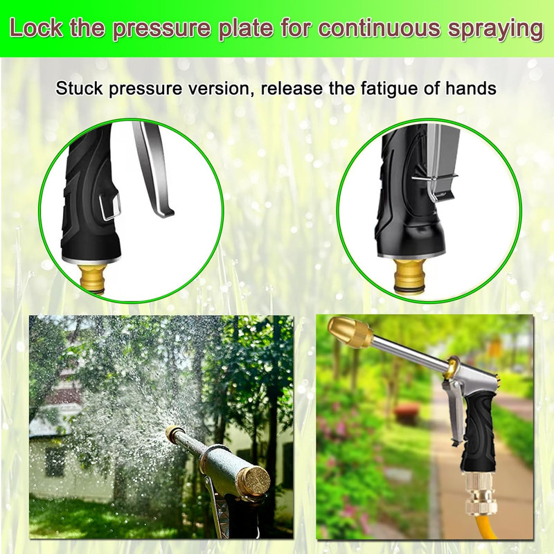 Heavy garden hose nozzle - adjustable spray mode high-pressure rotary spray gun, gallery
