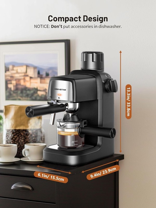 Espresso Machine Coffee Maker Cappuccino Latte Milk Frother 3.5Bar 800W gallery