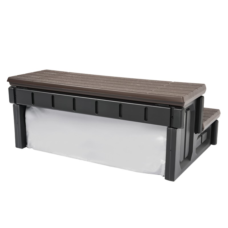 36'' Universal 2 Slip-Resistant Spa & Hot Tub Spa Steps with Storage Brown+Black gallery